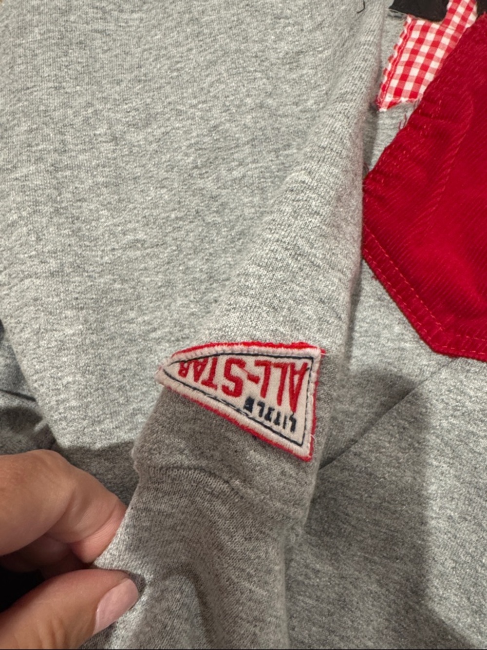 Rutgers Grey custom Sweatshirt with Red & Black Appliqué - Picture 3 of 6